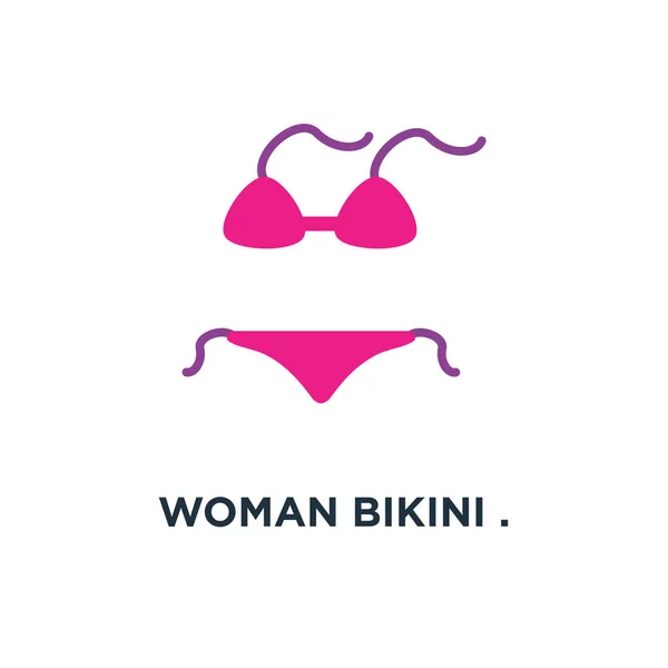 Kobiety Bikini Bielizna Moda Design Ikona Strój Kąpielowy Symbol Koncepcja — Wektor stockowy