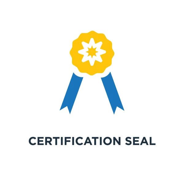 Certyfikacji Foka Ikona Nagroda Odznaka Certyfikat Koncepcja Symbol Gwarancja Wstążki — Wektor stockowy