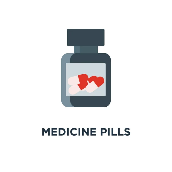 Medicine Pills Bottle Icon Silhouette Concept Symbol Design Medical Drugs — Stock Vector