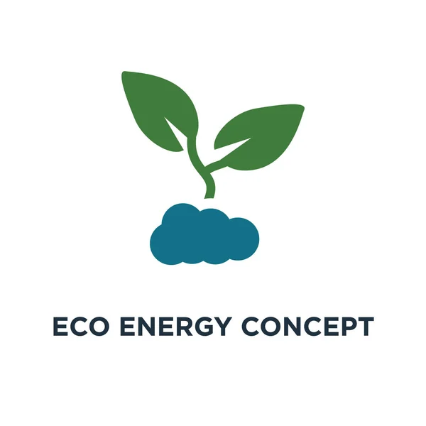 Ícone Conceito Energia Ecológica Verde Planta Crescendo Dentro Projeto Símbolo Ilustração De Stock