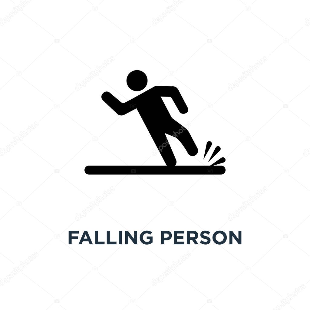 Falling person icon. Simple element illustration. Falling person concept symbol design, vector logo illustration. Can be used for web and mobile.
