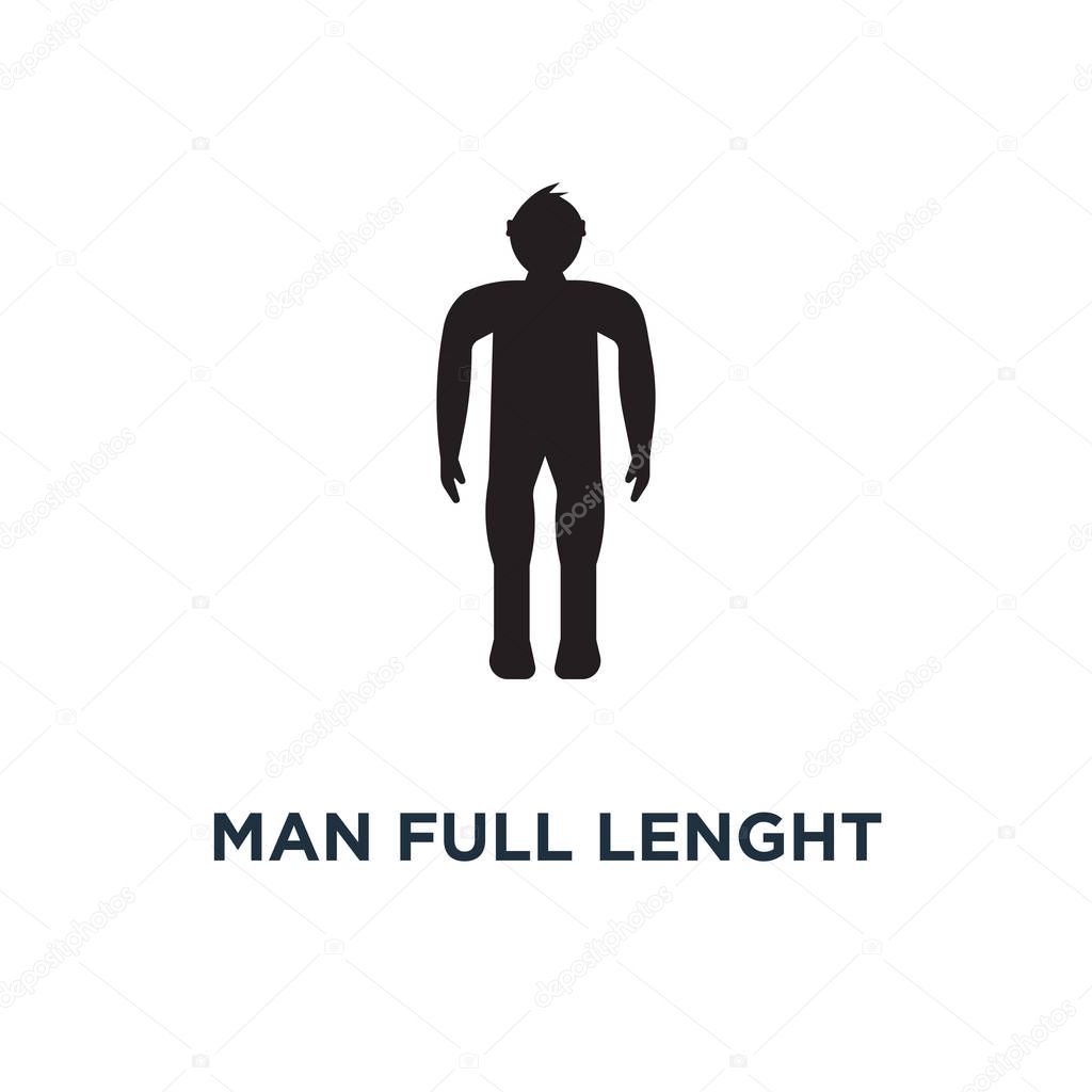 Man full lenght icon. Simple element illustration. Man full lenght concept symbol design, vector logo illustration. Can be used for web and mobile.