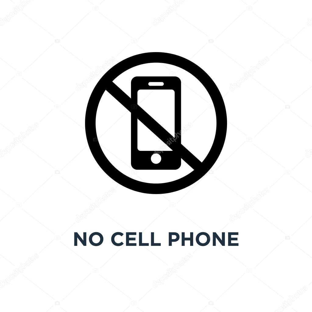 No cell phone icon. Simple element illustration. No cell phone concept symbol design, vector logo illustration. Can be used for web and mobile.