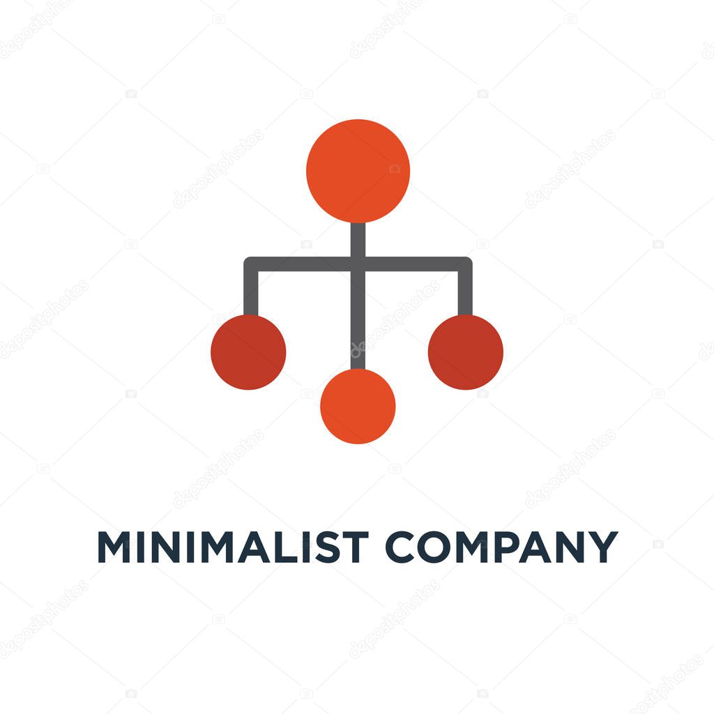 minimalist company organization hierarchy chart template icon. organisation structure concept symbol design, vector illustration