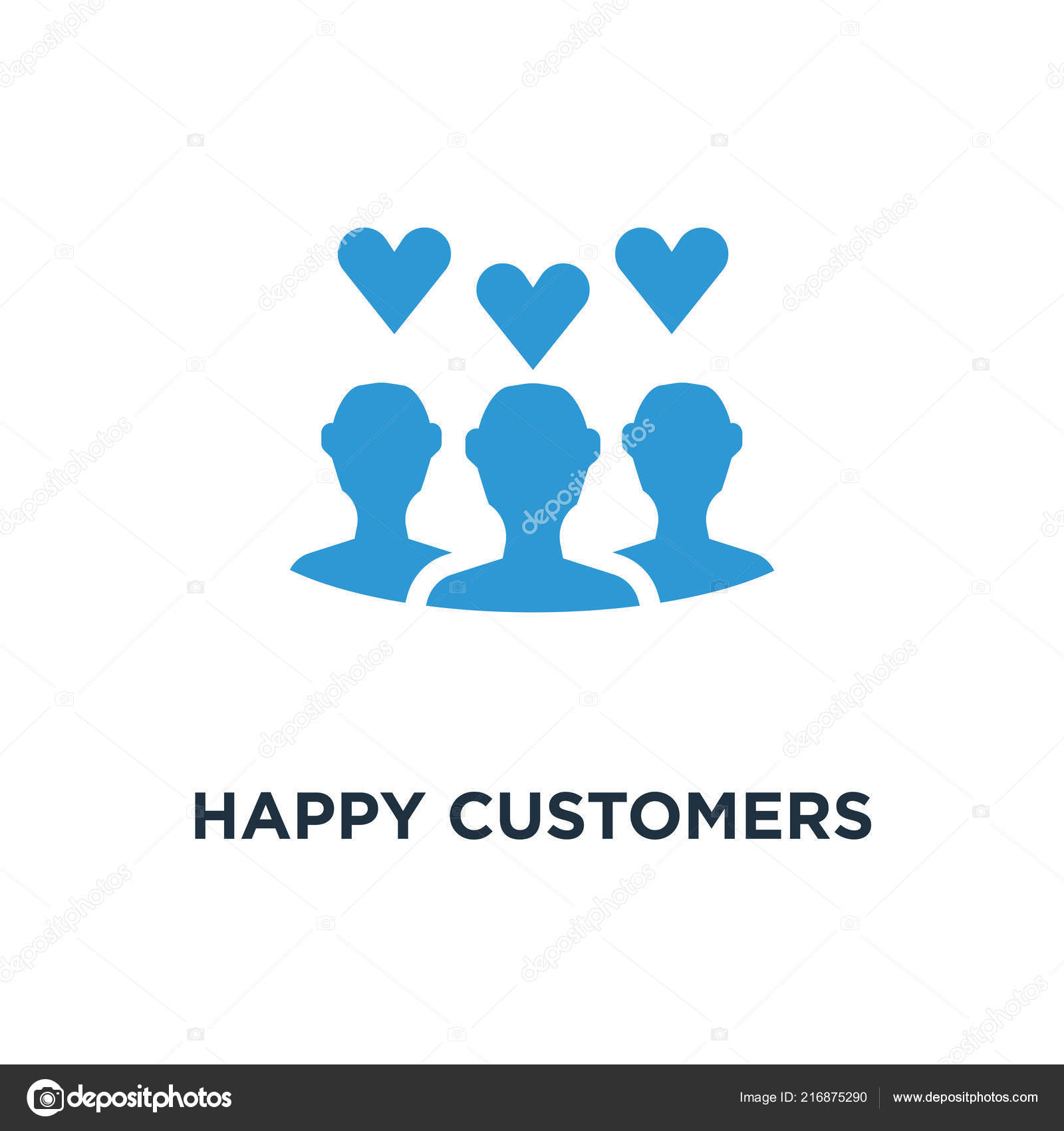 Image vectorielle Icône Clients Heureux Satisfaction Client Sur Conception  Symbole Concept Blanc par ©vectorstockcompany - 216875290, image size:1600x1700