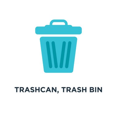 Çöp, çöp kutusu simgesi. sepet simgesi tasarım kavramı, çöp sepeti vektör çizim