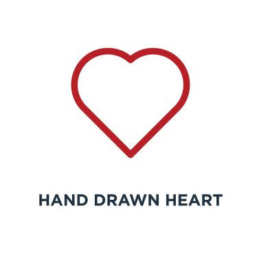 elle çizilmiş kalp simgesi. aşk ifade konsept sembol tasarımı, vektör çizim