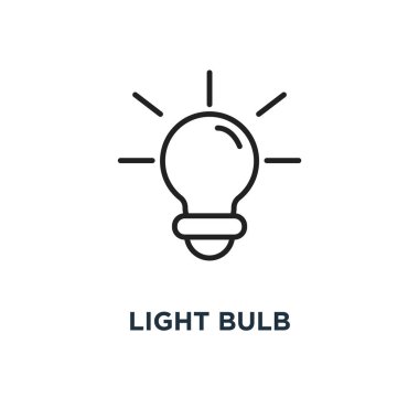 ampul simgesi. fikir işareti kavramı sembol tasarımı, vektör çizim