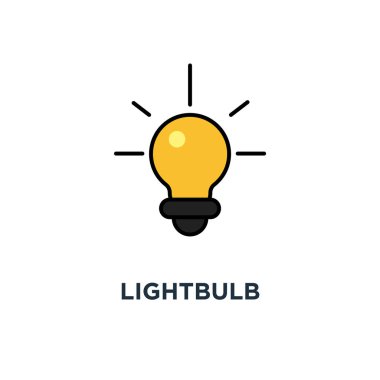 ampul simgesi. fikir kavramı sembol tasarımı, vektör çizim