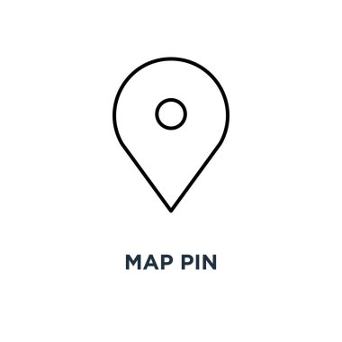 harita PIN simgesi. GPS işaretçi işareti kavramı sembol tasarımı, vektör çizim