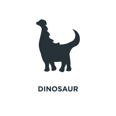 dinozor simgesi. Brachiosaurus siluet beyaz kavramı sembol tasarımı, vektör çizim