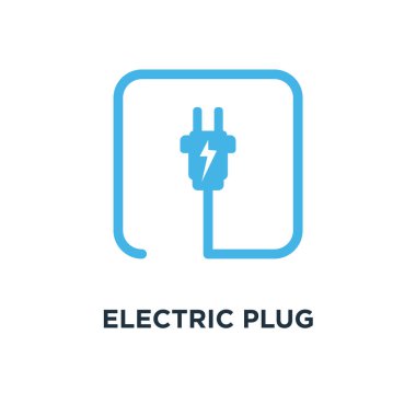 Elektrik fişi simgesi. Elektrik fişi konsept sembol tasarımı, vektör çizim