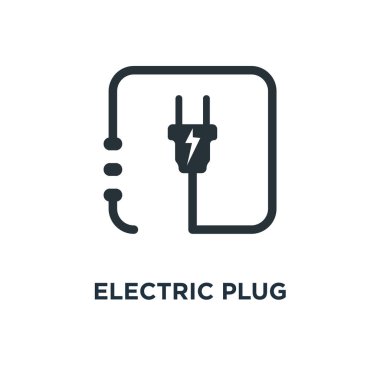 Elektrik fişi simgesi. Elektrik fişi konsept sembol tasarımı, vektör çizim