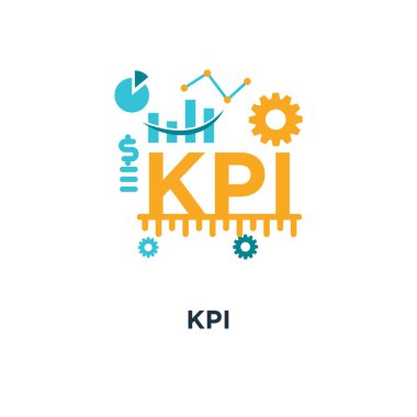 KPI simge. önemli performans göstergesi simgesi tasarım kavramı, vektör çizim