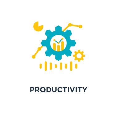 verimlilik simgesi. üretken kapasite kavramı sembol tasarımı, performans analytics illüstrasyon vektör