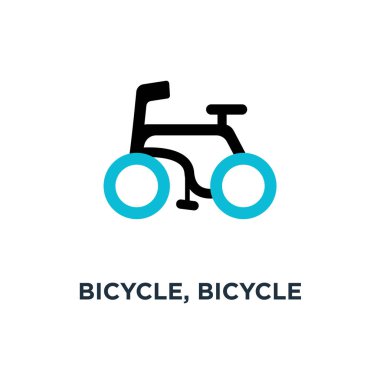 Bisiklet, Bisiklet simgesi. Tasarım kavramı sembol spor, illüstrasyon vektör