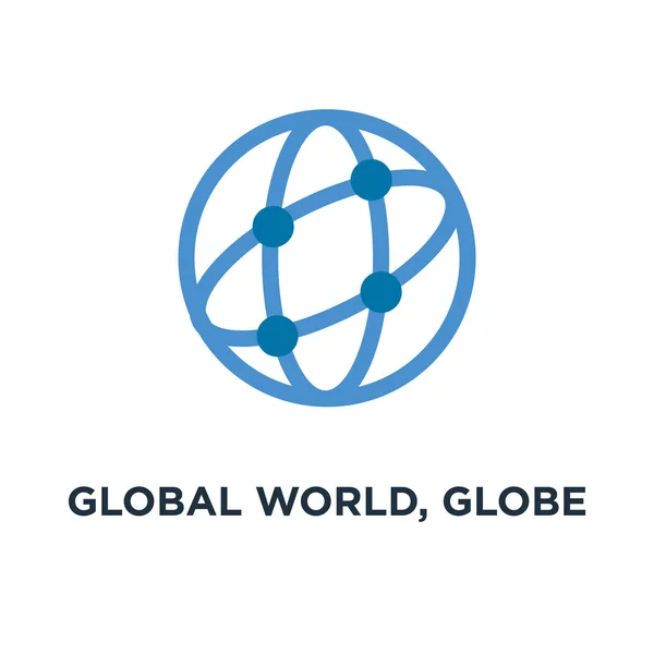 Global World Globe Icon Earth Planet Concept Symbol Design Vector — Stock Vector