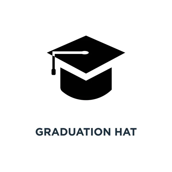 Icono Sombrero Graduación Diploma Tapa Concepto Símbolo Diseño Ilustración Vectorial — Vector de stock
