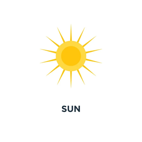 Icono Signo Sol Diseño Del Símbolo Del Concepto Luz Solar — Vector de stock
