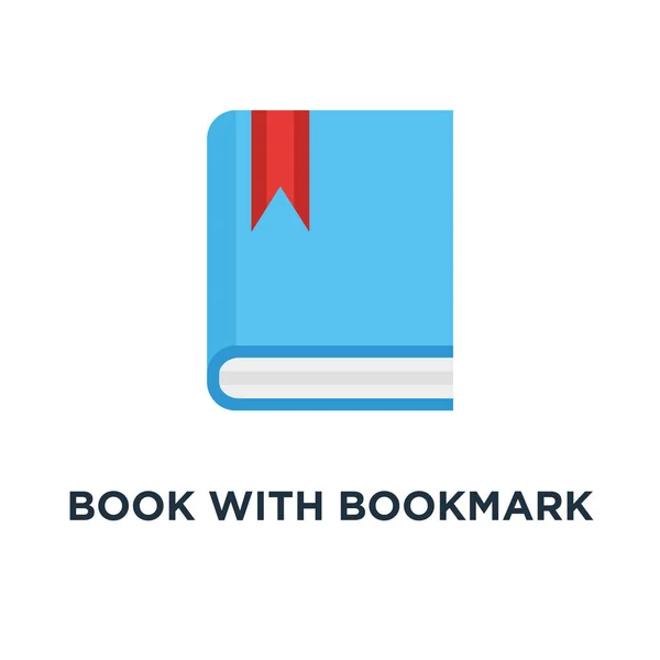 Libro Con Icona Segnalibro Educazione Disegno Simbolo Del Concetto Libro — Vettoriale Stock