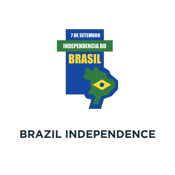 Brasilien Självständighet Bricka Ikonen Brasiliens Nationaldag Konceptdesign Symbol Karta Och — Stock vektor