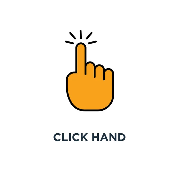 Klicken Sie Auf Das Handsymbol Klicken Hand Konzept Symbol Design — Stockvektor