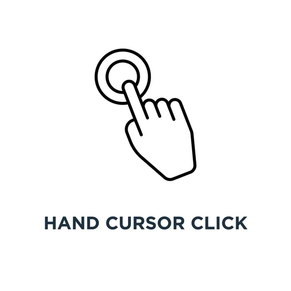 Mão Cursor Clique Ícone Mão Cursor Clique Conceito Símbolo Design — Vetor de Stock