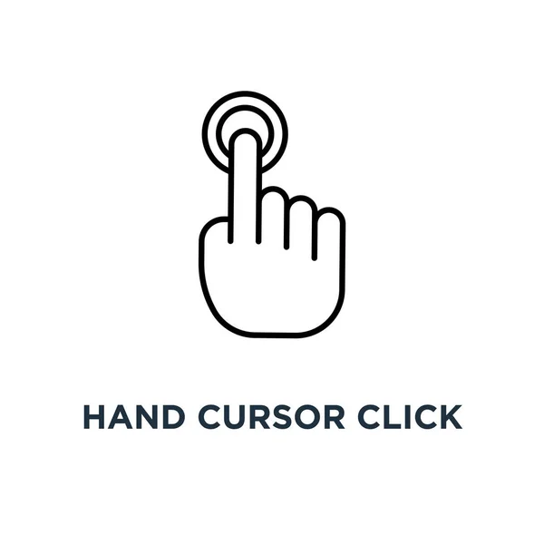 Mão Cursor Clique Ícone Mão Cursor Clique Conceito Símbolo Design — Vetor de Stock