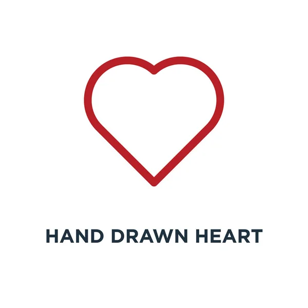 Ícone Coração Desenhado Mão Design Símbolo Conceito Expressão Amor Ilustração —  Vetores de Stock
