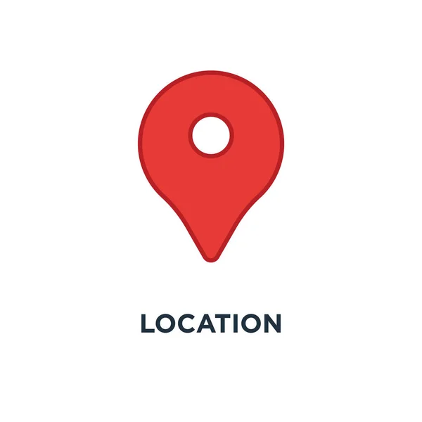場所のアイコン 地図ピン コンセプト シンボル デザイン ベクトル イラスト — ストックベクタ