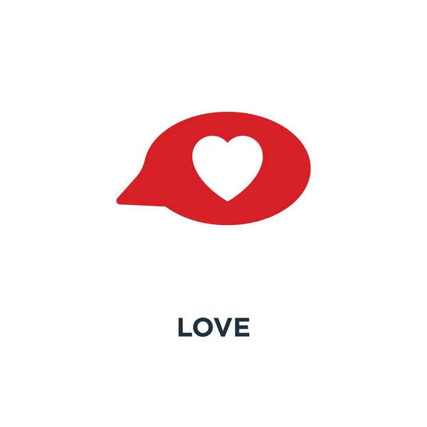 Ikona Miłości Serce Mowy Bańka Koncepcja Symbol Ilustracji Wektorowych — Wektor stockowy