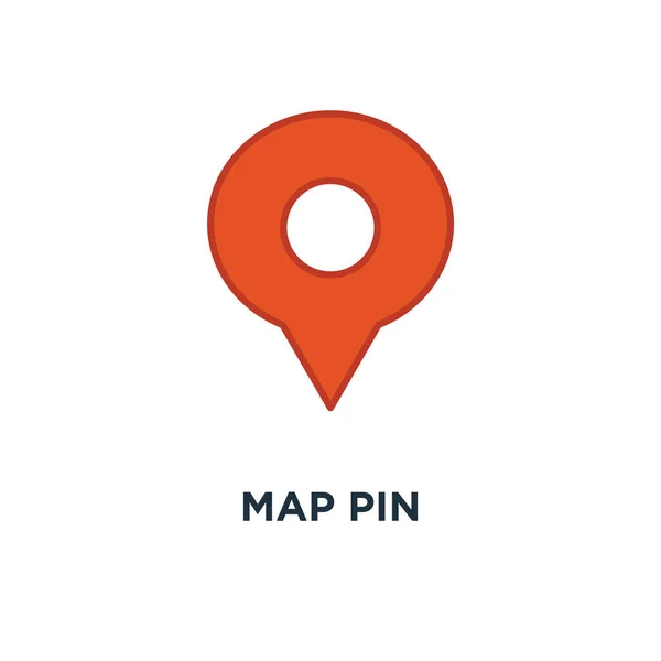 Icono Pin Mapa Diseño Símbolo Concepto Ubicación Esquema Ilustración Vectorial — Vector de stock