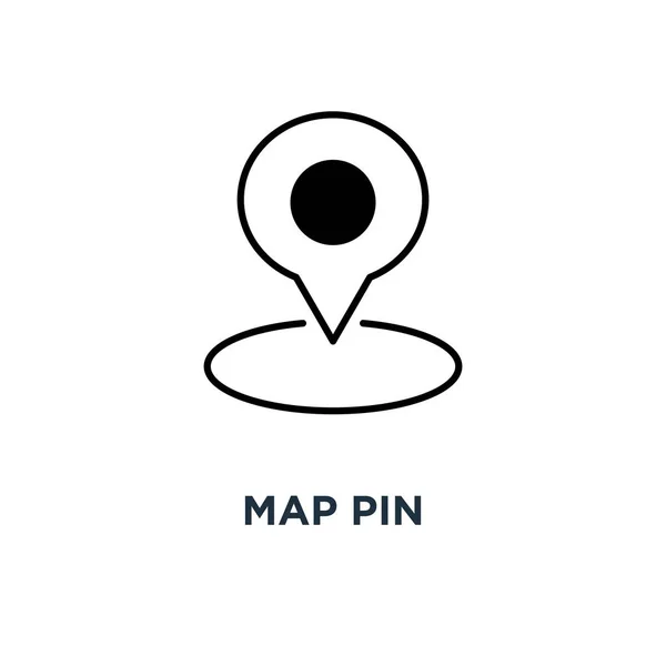 Icône Pin Carte Concept Localisation Conception Symbole Illustration Vectorielle Contour — Image vectorielle