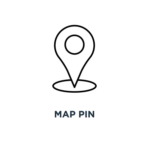 Icône Pin Carte Concept Localisation Conception Symbole Illustration Vectorielle Contour — Image vectorielle