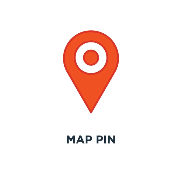 Icono Pin Mapa Diseño Símbolo Concepto Ubicación Ilustración Vectorial — Vector de stock