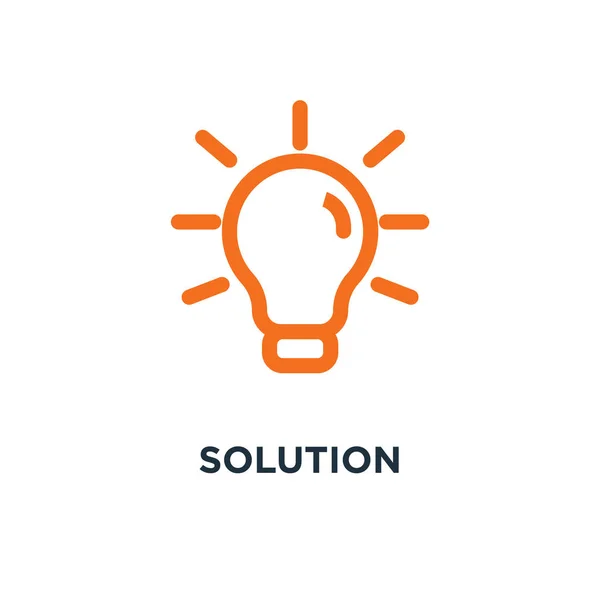 Icona Della Soluzione Design Simbolo Concetto Lampada Idea Vettoriale Illustrazione — Vettoriale Stock