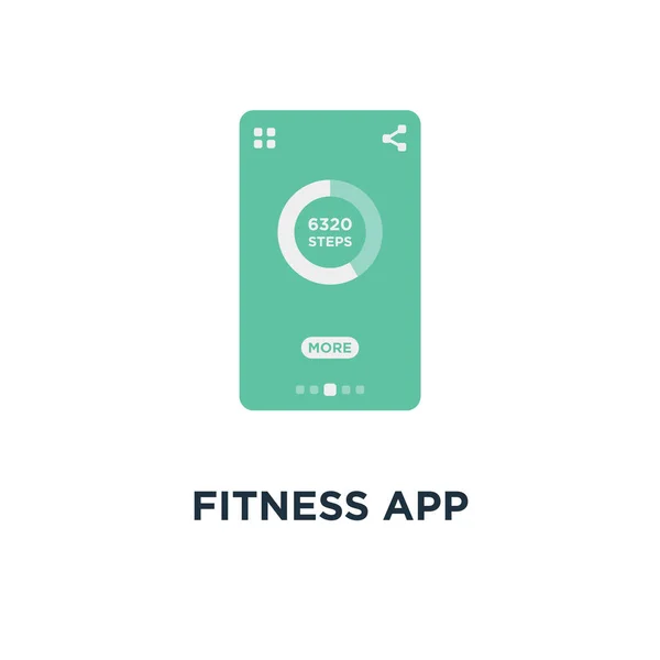 Ícone Aplicativo Fitness Design Símbolo Conceito Rastreador Atividade Pedômetro Interface — Vetor de Stock