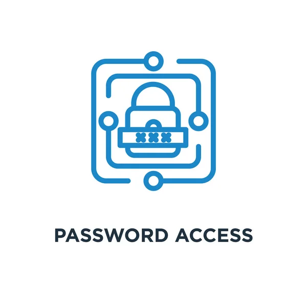 Passwort Zugangssymbol Authentifizierung Und Cybersecurity Line Concept Symbol Design Vektorillustration — Stockvektor