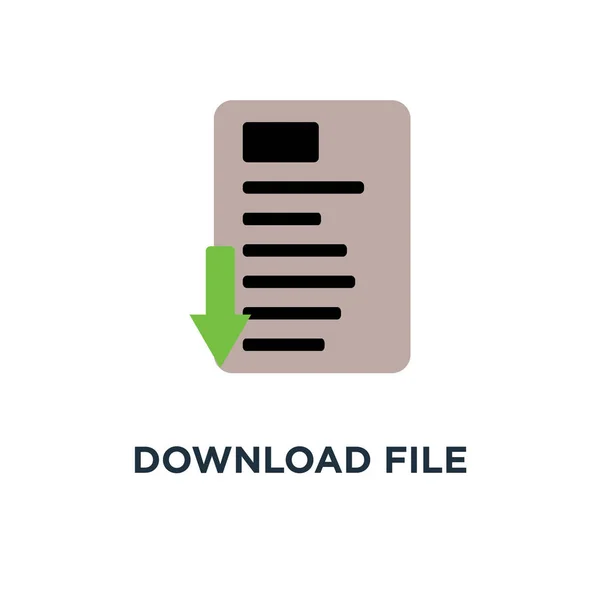 Download File Icon File Document Concept Symbol Design Vector Illustration — Stock Vector