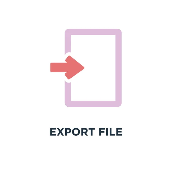 Icône Fichier Exportation Document Fichier Avec Conception Symbole Concept Flèche — Image vectorielle