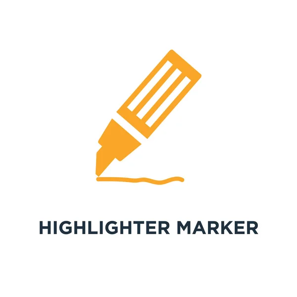 Highlighter Εικονίδιο Μορφή Στυλό Μαρκαδόρο Highlighter Πένα Δείκτη Ιδέα Σύμβολο — Διανυσματικό Αρχείο