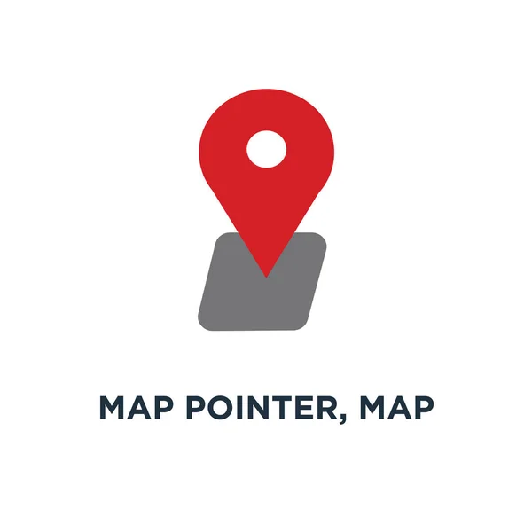 Ponteiro Mapa Pino Mapa Ícone Mapa Pin Seta Bússola Gps — Vetor de Stock