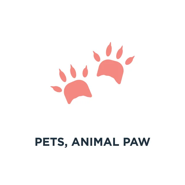 Pets Animal Paw Foot Print Icon Pet Sign Concept Symbol — Stock Vector