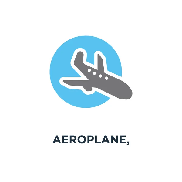 Uçak Uçak Seyahat Etmek Simge Sembol Havayolu Uçuş Kavramının — Stok Vektör