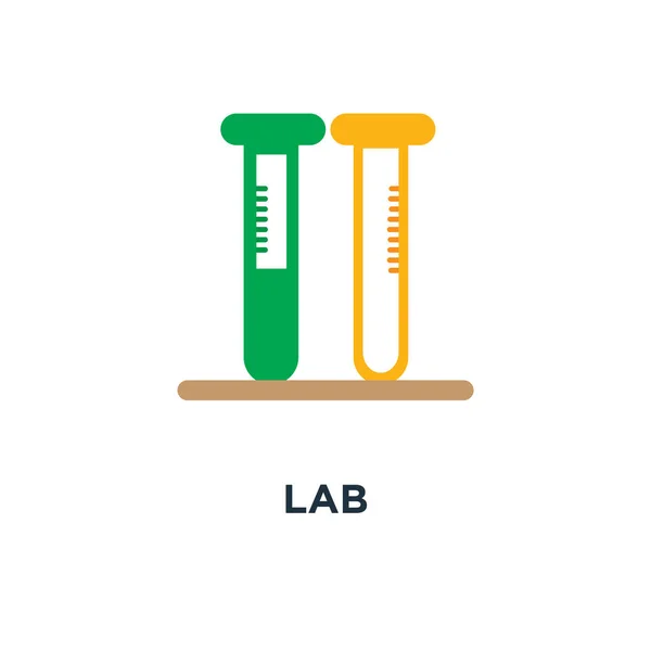 Lab Icon Symbol Chemistry Science Research Equipment Concept Laboratory Flask — Stock Vector
