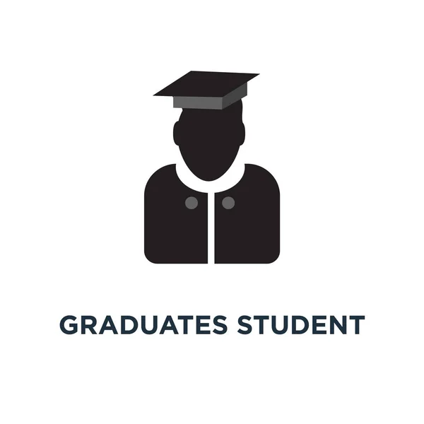 Graduados Ícone Estudante Símbolo Educação Conceito Graduação Diploma Universitário —  Vetores de Stock