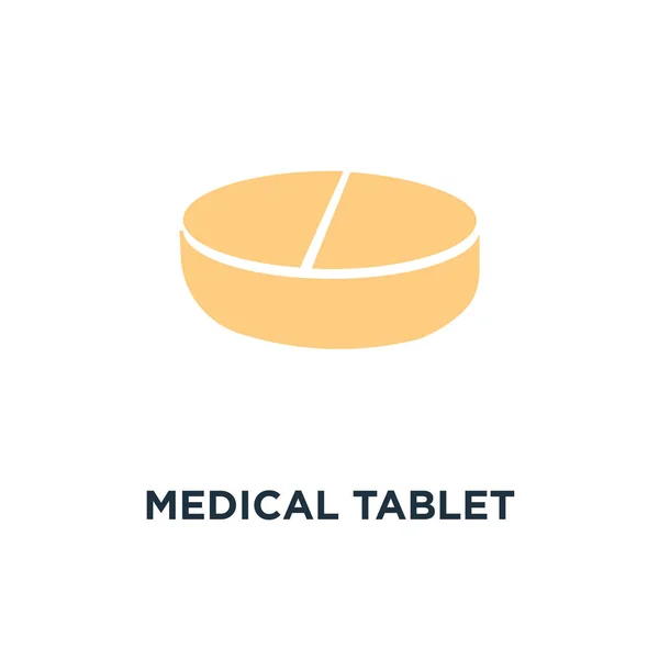 Medyczny Tablet Ikona Symbol Medycyny Farmacji Medycyny Pojęcie — Wektor stockowy