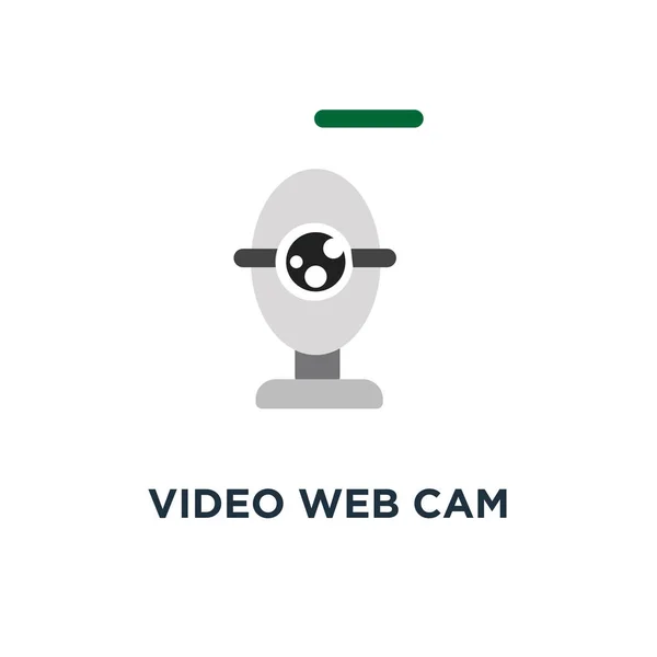 Wideo Tkanina Krzywka Ikona Symbol Czat Kamery Webcam Koncepcja — Wektor stockowy