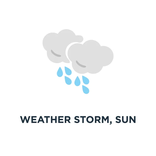 weather storm, sun rain icon, symbol of weather storm concept