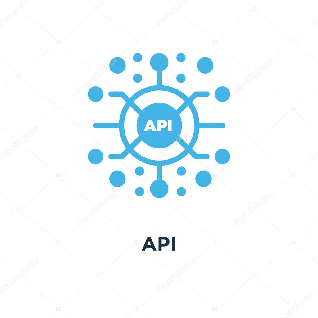 api icon. application programming interface concept symbol design, software integration vector illustration